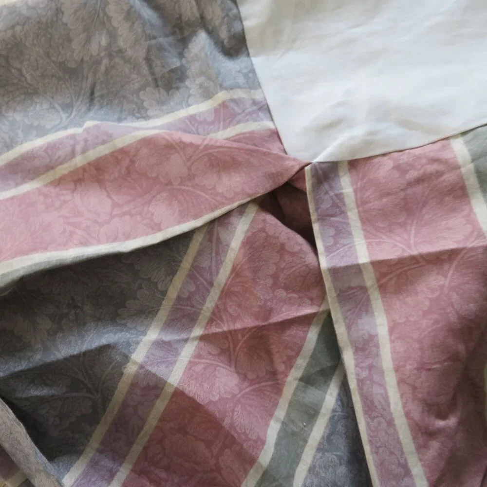Vintage Floral Striped King Size Bed Skirt Multicolor 14.5